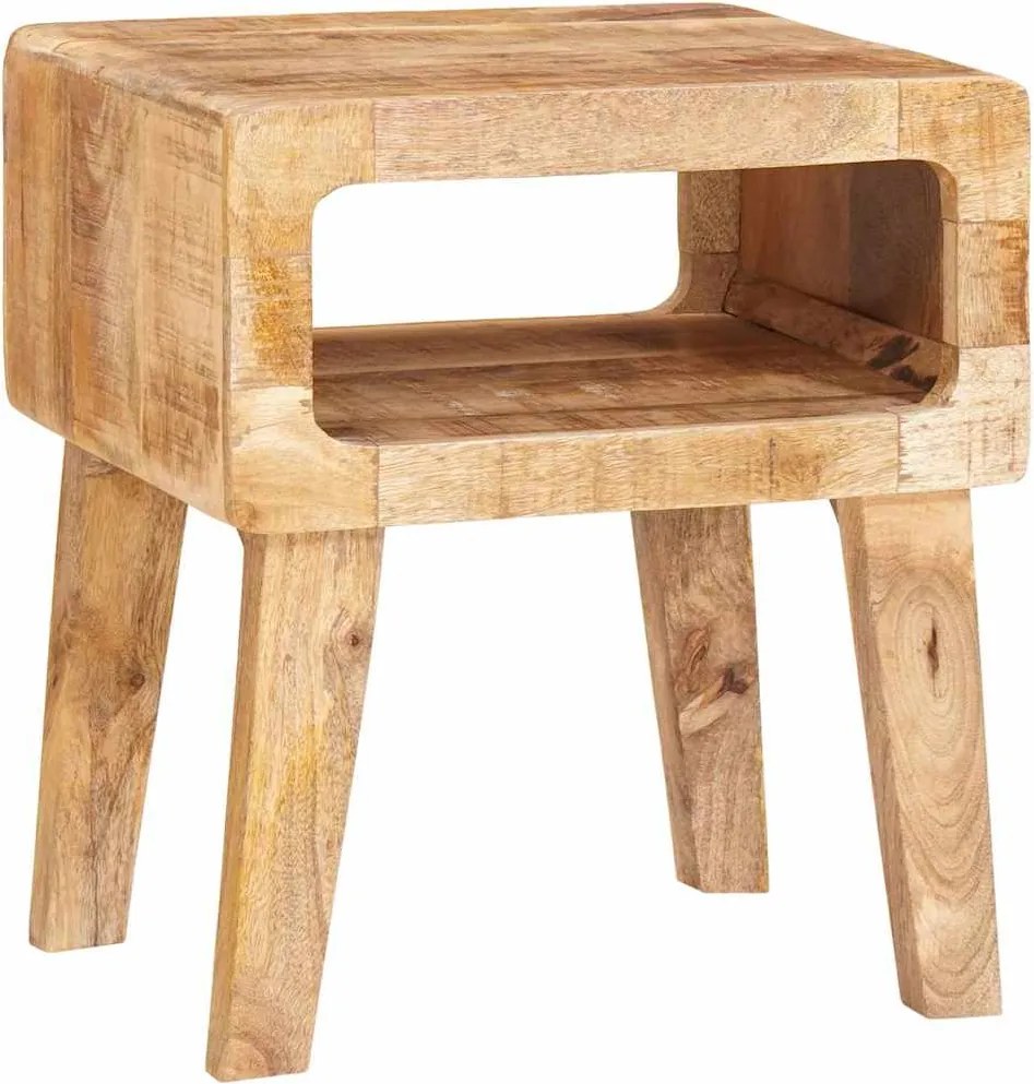 vidaXL Masă laterală cu raft Maro 40 x 32 x 46 cm Lemn de mango solid