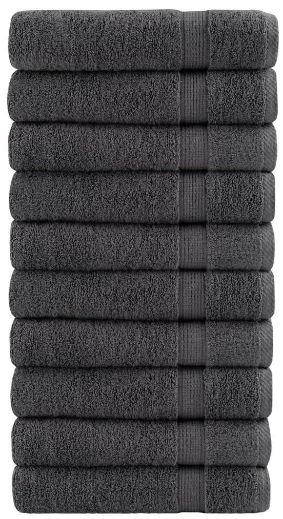 vidaXL Prosoape de mâini SOLUND 10 buc. antracit 50x100 cm 600gsm
