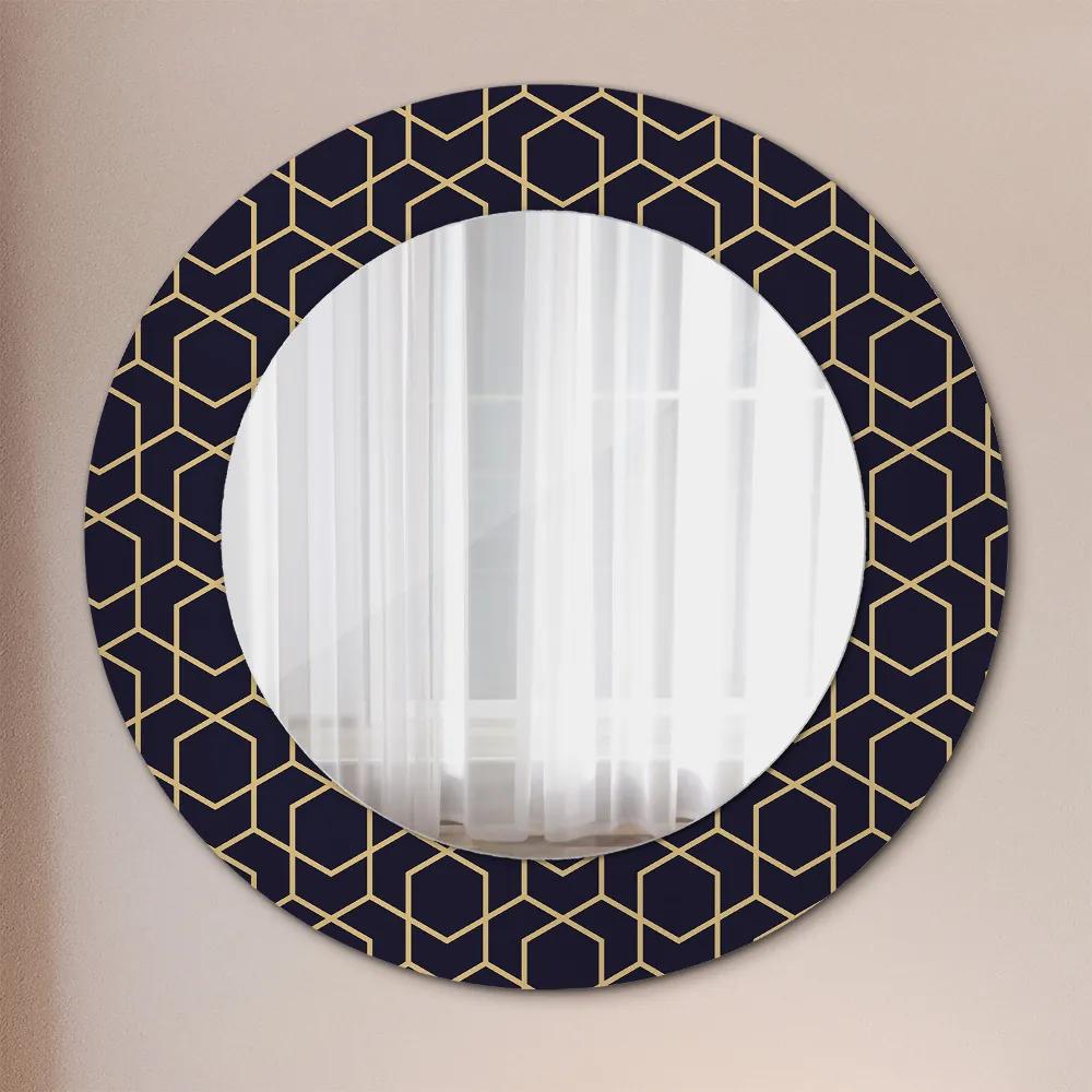 Oglinda rotunda imprimata Geometrică abstractă
