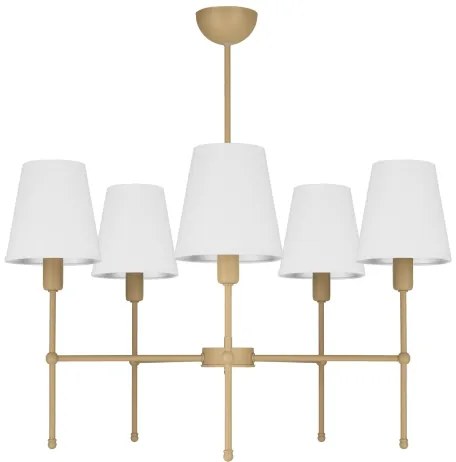 Lustră cu tijă MADELA 5xE14/40W/230V alb/bej