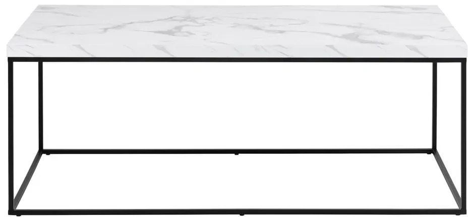 Măsuță de cafea albă cu blat cu aspect de marmură 55x110 cm Barossa – Actona