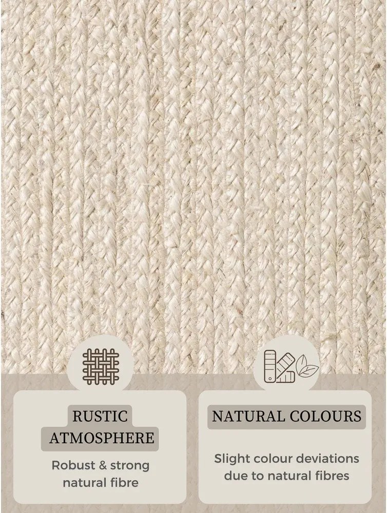 Covor în culoare naturală deschisă reversibil/țesut manual din iută 160x230 cm Braided – Hanse Home
