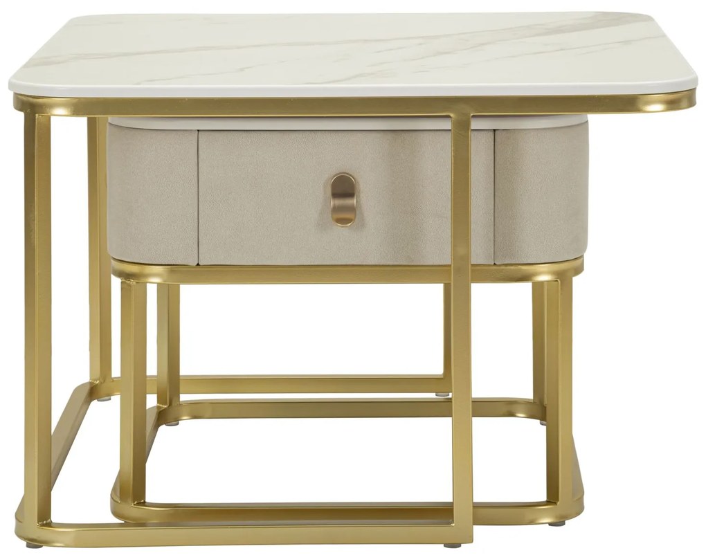 Mauro Ferretti Set De 2 Măsuțe De Cafea Beauty, 70 X 70 X 48 Cm Și 50 X 50 X 43,5 Cm | Aosom Romania