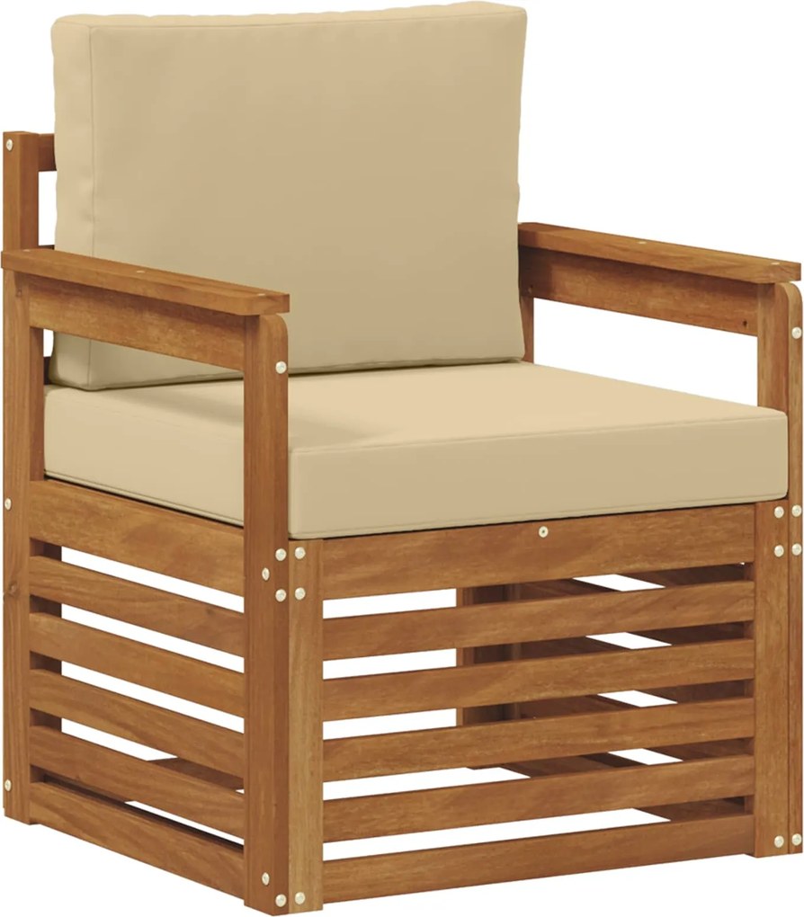 vidaXL Set de canapele de exterior cu pernă natural 71 x 63 x 73 cm