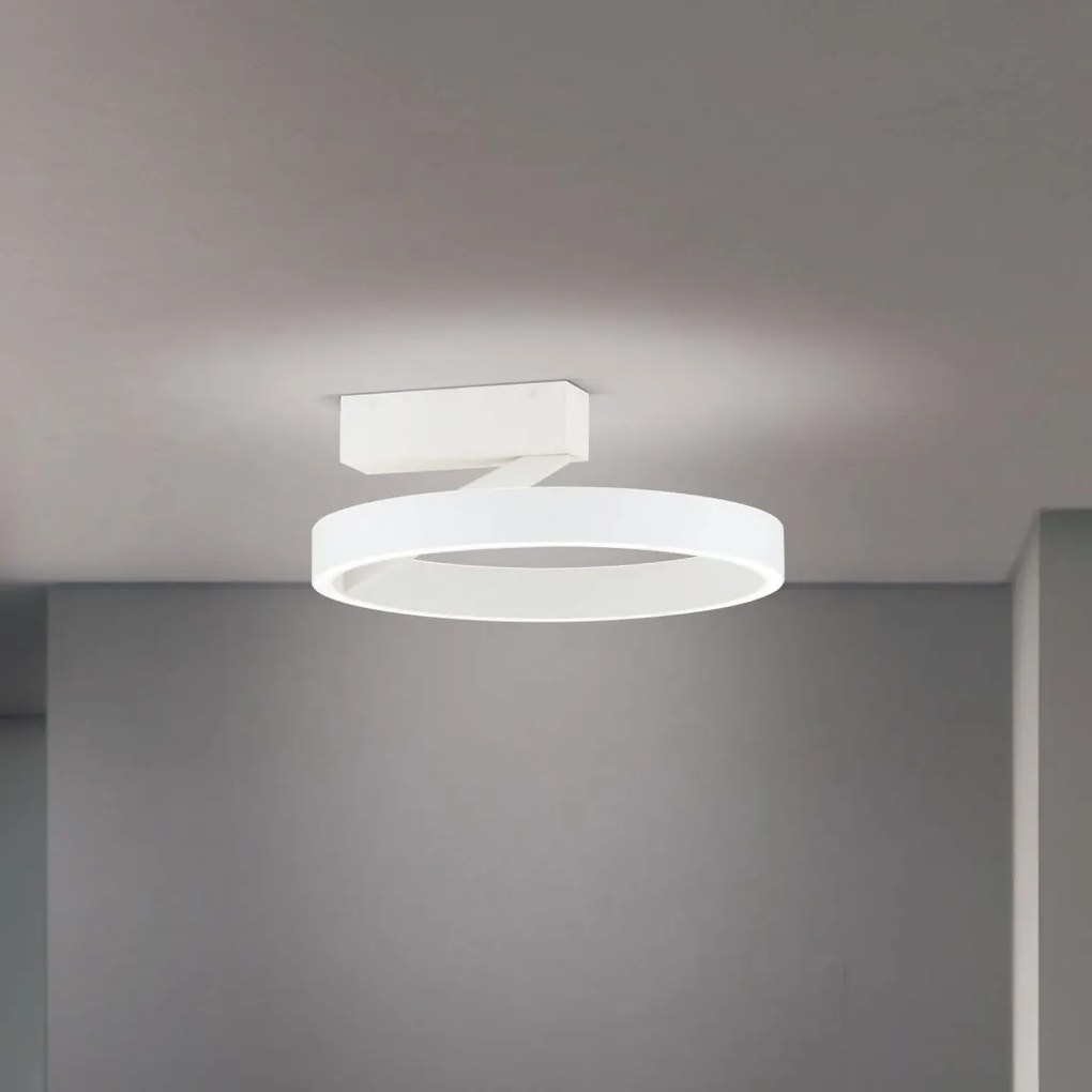 Lustra aplicata LED circulara KOLK alb 40cm