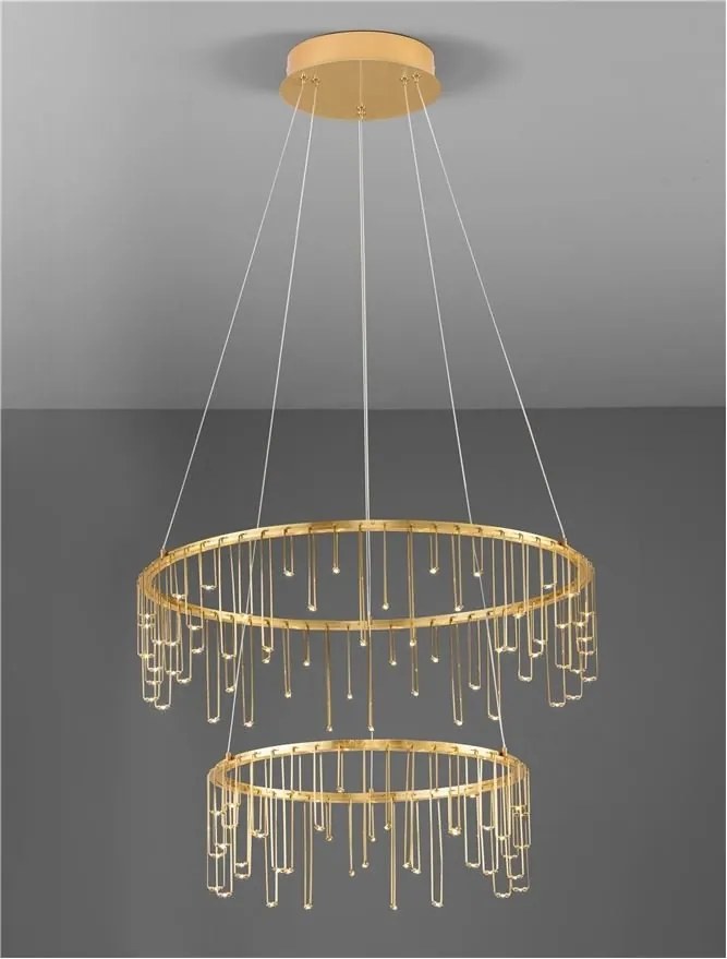 Lustra LED design ambiental deosebit cu 2 inele Stellar 60cm