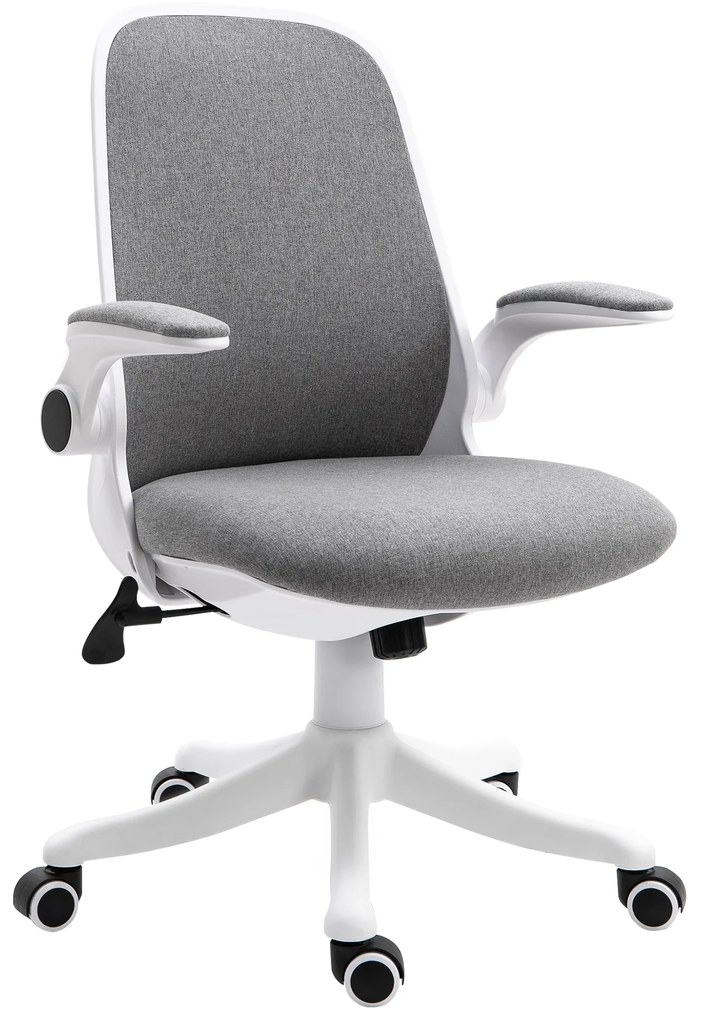 Vinsetto Fotoliu de birou Silla de Escritorio Basculante Altura Ajustable Reposabrazos Elevable 62,5x60x94-104 cm Gris | Aosom Romania