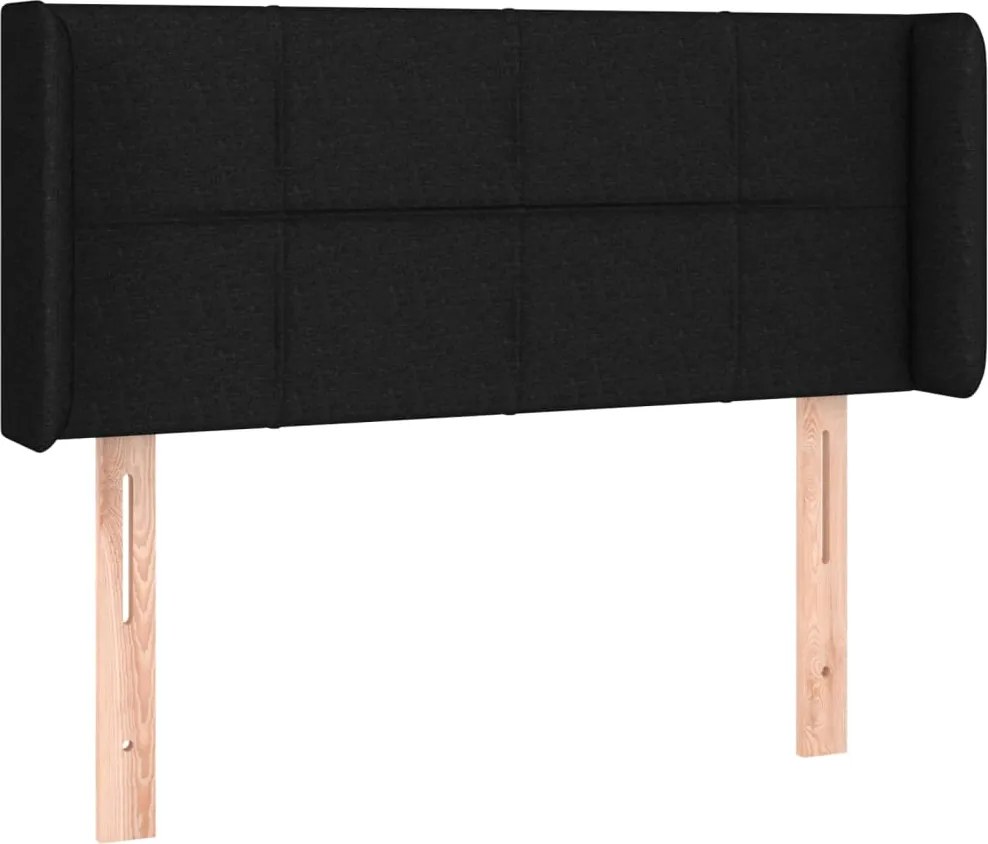 vidaXL Tăblie de pat cu aripioare negru 93x16x78/88 cm textil