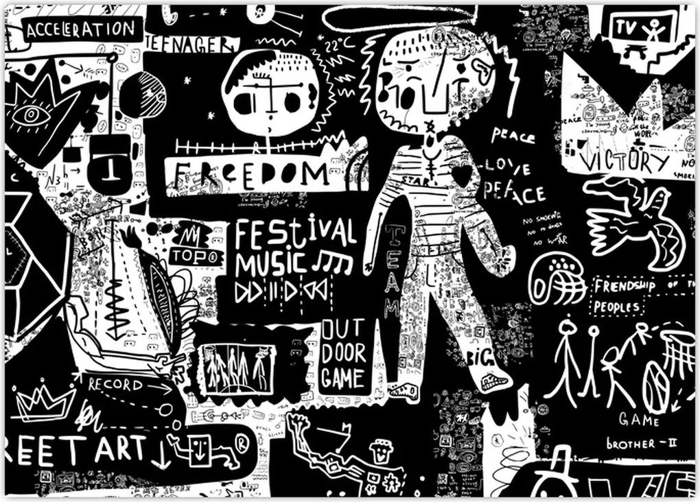 Tablou pe sticlă - Graffiti (70x50 cm)