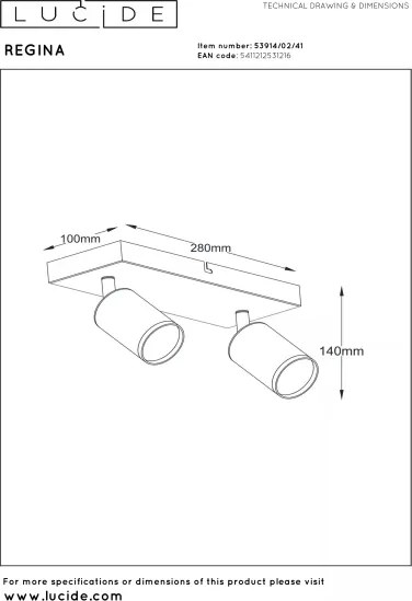 Lucide 53914/02/41 - Corp de iluminat tip spot REGINA 2xGU10/50W/230V bej