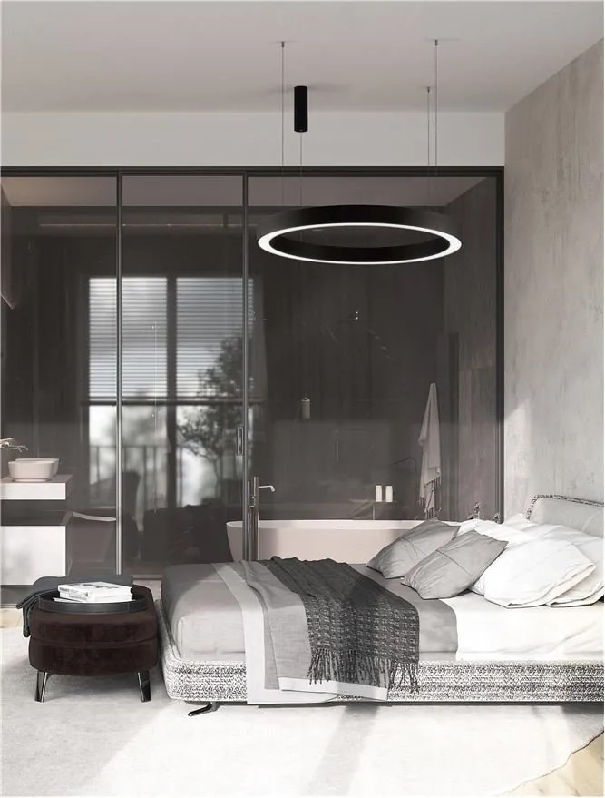 Pendul LED dimabil design modern MORBIDO negru 100cm