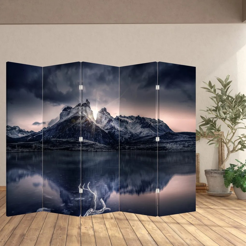 Paravan lacul - Munte (210x170 cm)