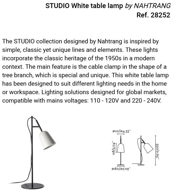 Veioza, Lampa de podea design modern Studio alb