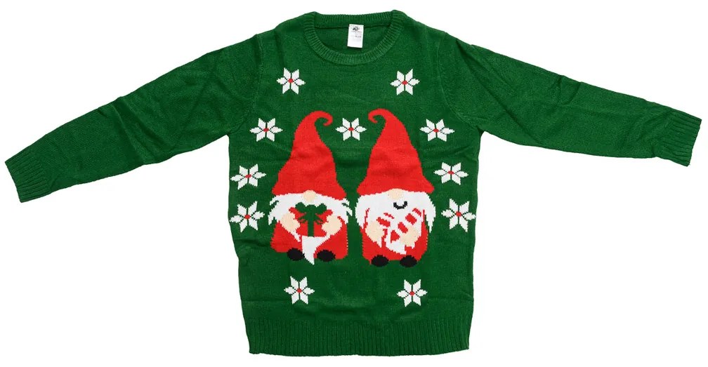 Pulover de Craciun pentru femei GNOME verde inchis - diverse marimi Marime: XL