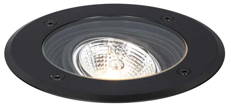 Proiector modern de sol pentru exterior negru AR70 reglabil IP65 - Delux