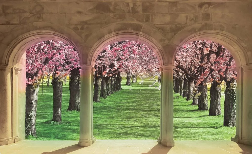 Fototapet - Peisaj cu flori (152,5x104 cm)