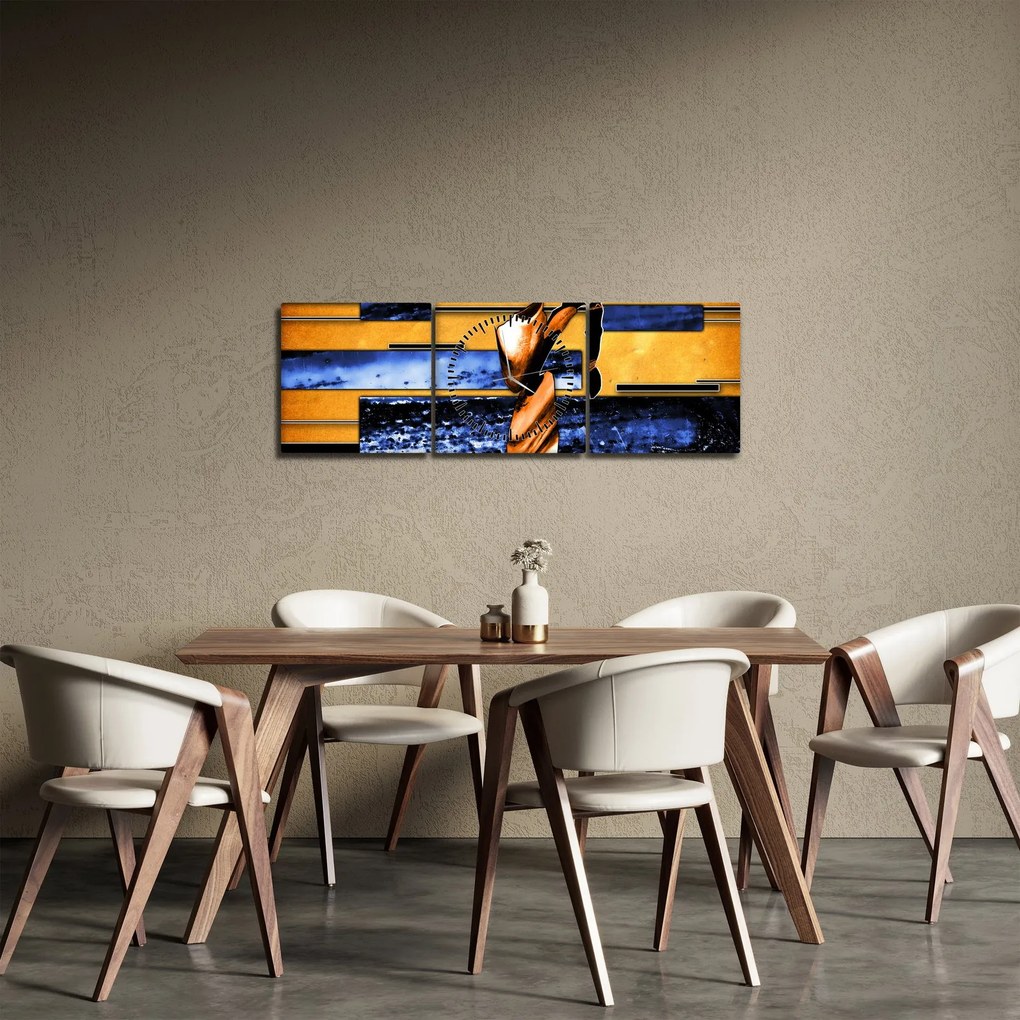Tablou picturii abstracte (cu ceas) (90x30 cm)