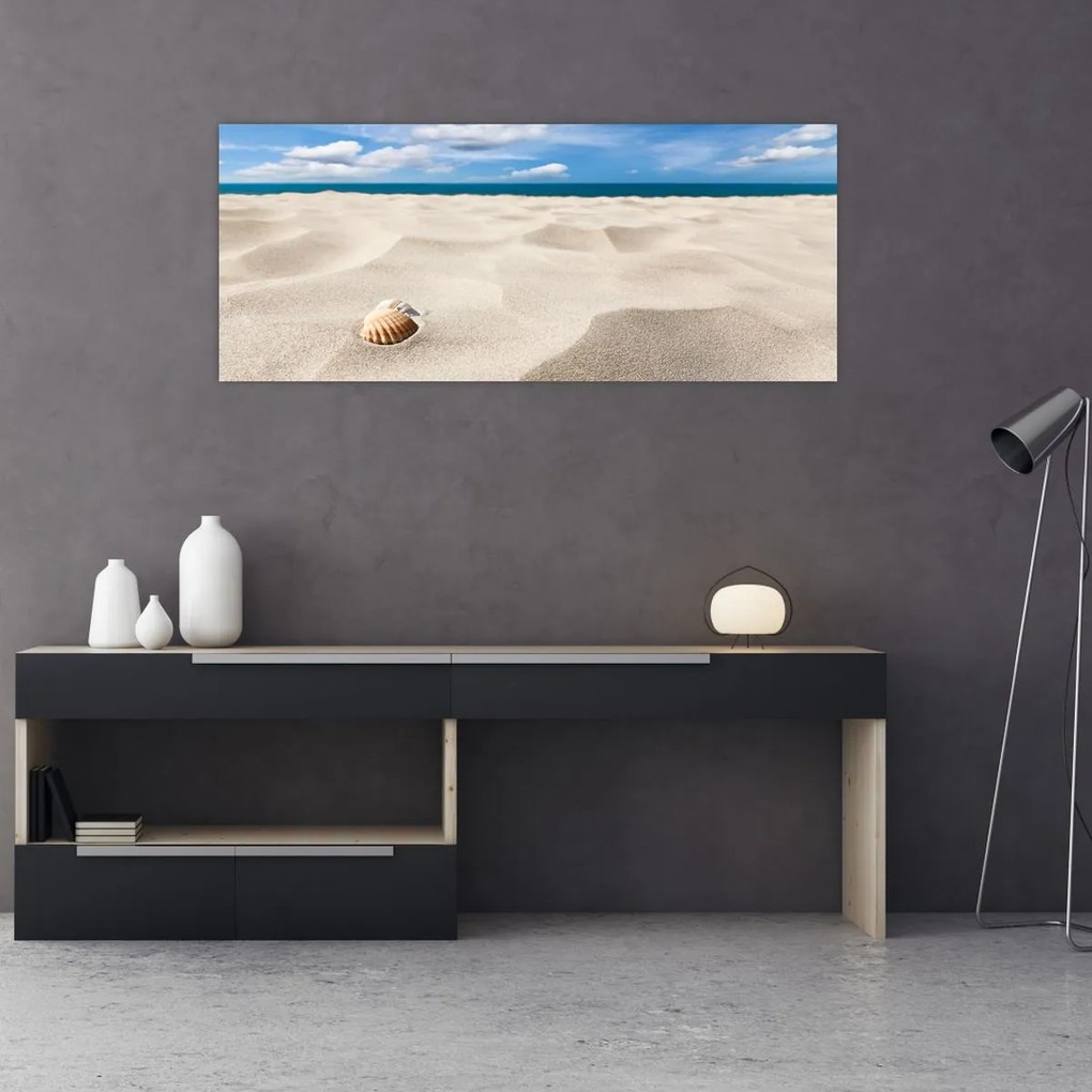 Tablou - Scoici pe plajă (120x50 cm)