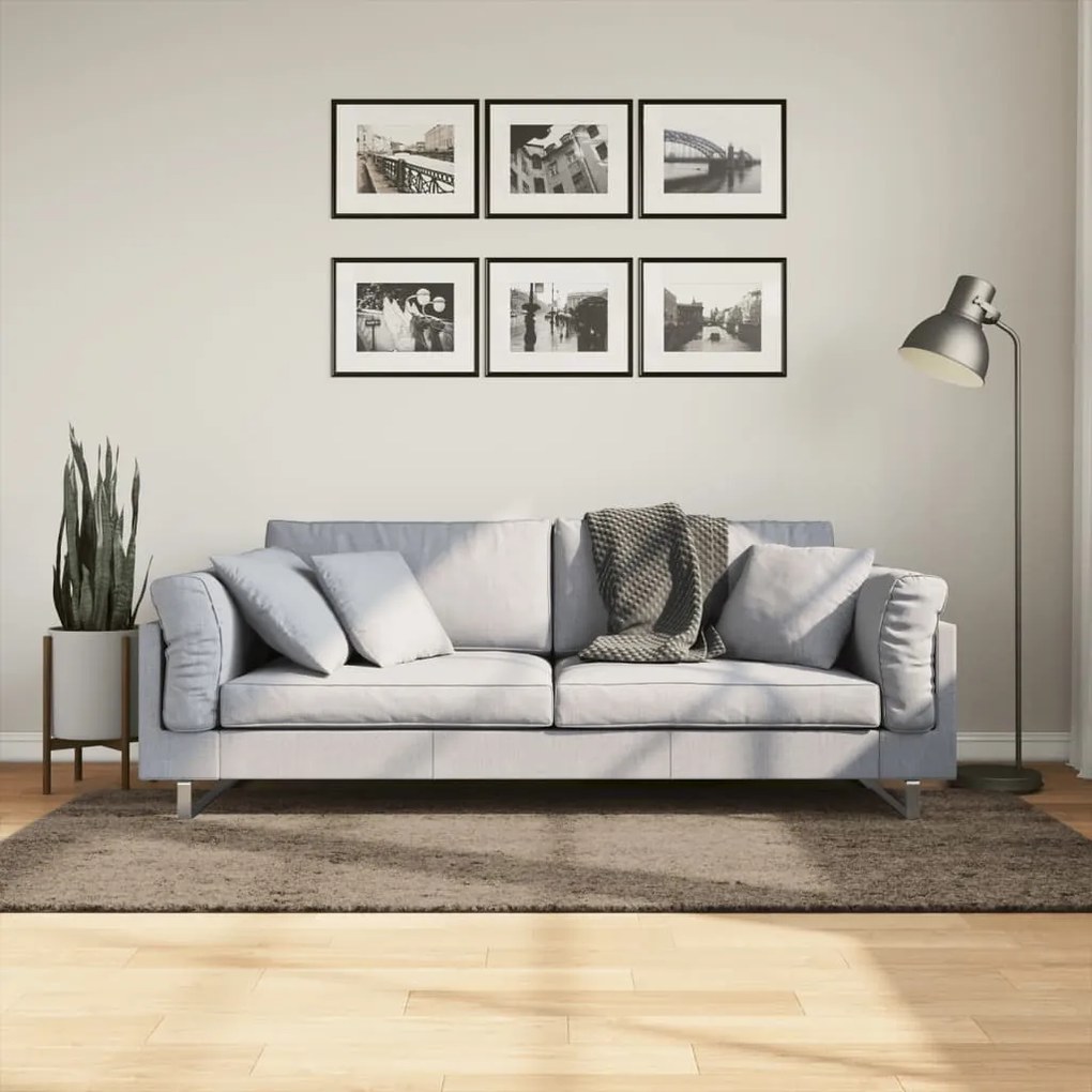 vidaXL Covor ISTAN, cu fire înalte, aspect lucios, gri, 100x200 cm