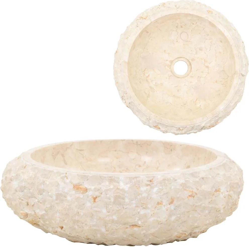 vidaXL Chiuvetă, crem, 40 x 12 cm, marmură