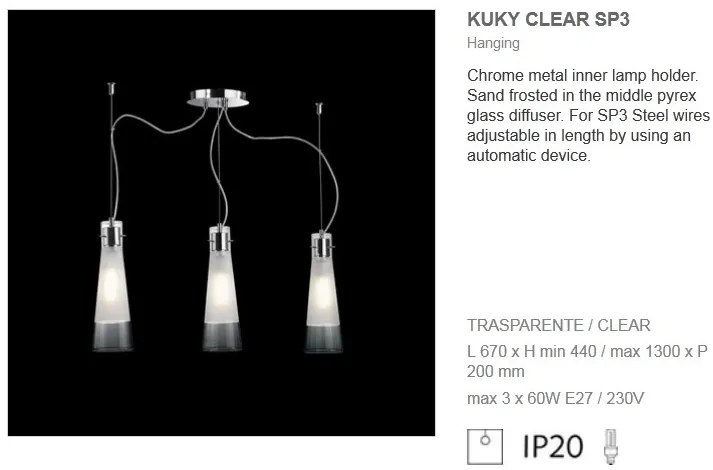 Pendul design italian KUKY CLEAR SP3 033952