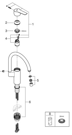 GROHE 304692430 - Baterie pentru chiuvetă START 339 mm, neagră