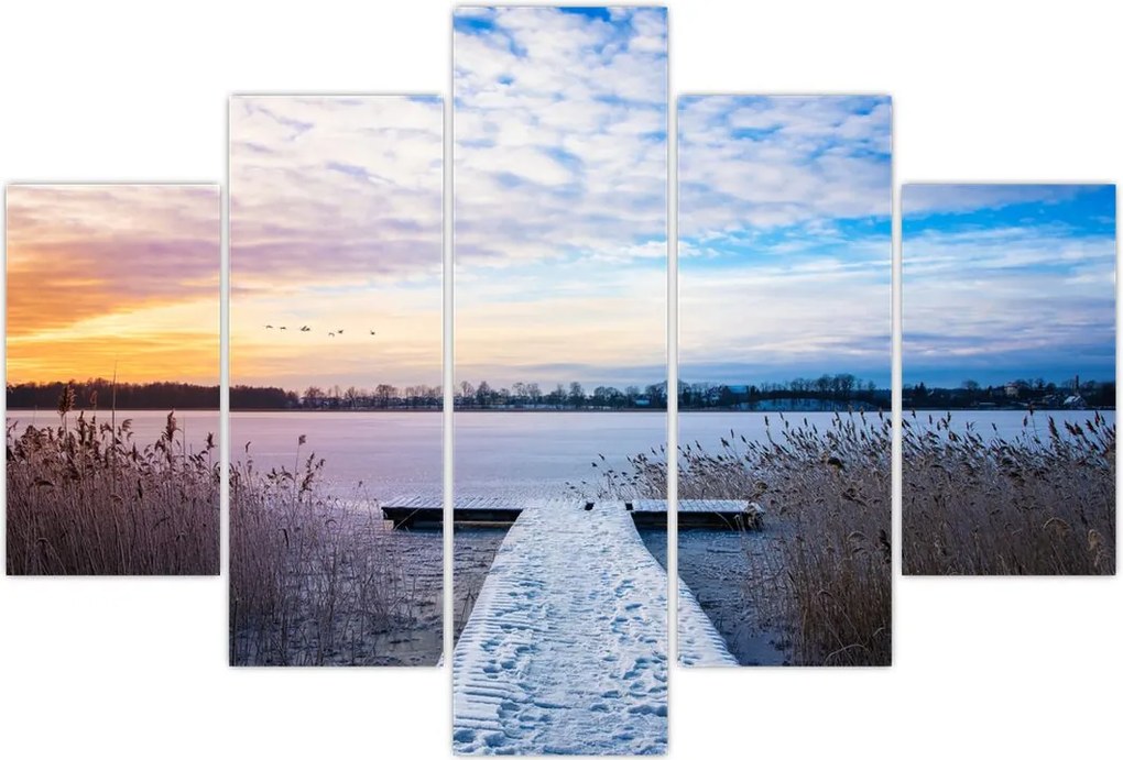Tablou - Lac înghețat, Ełk, Mazury, Polonia (150x105 cm)
