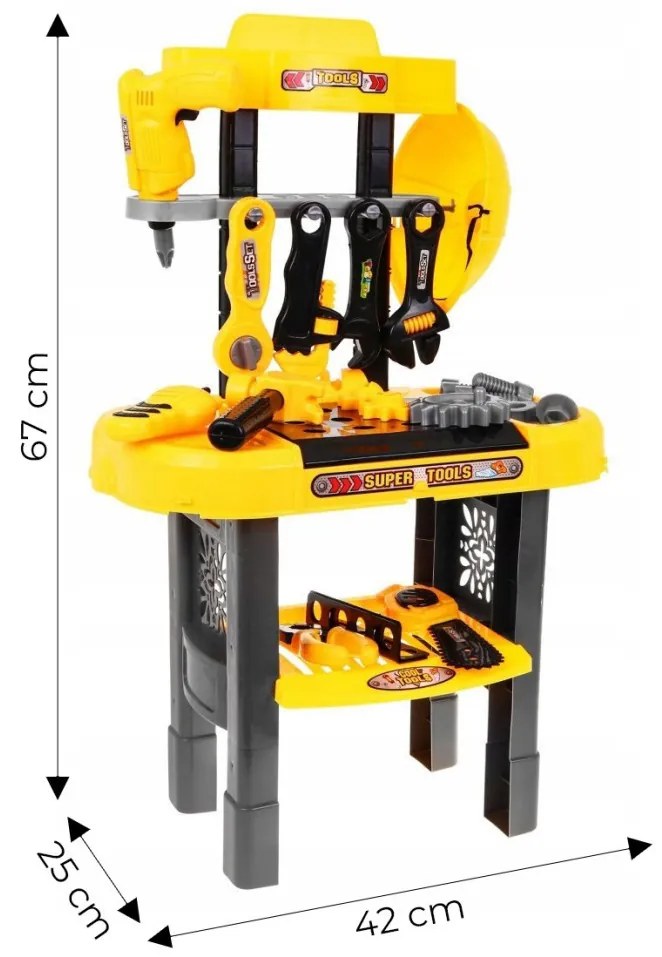 Set de unelte pentru copii și masă de asamblare, 23 de piese