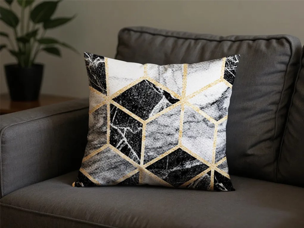 Husa din bumbac pentru perna ATHENA POLY 45x45 cm, negru