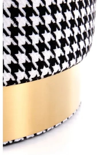 Taburet ARUNA d. 36 cm alb/negru/auriu