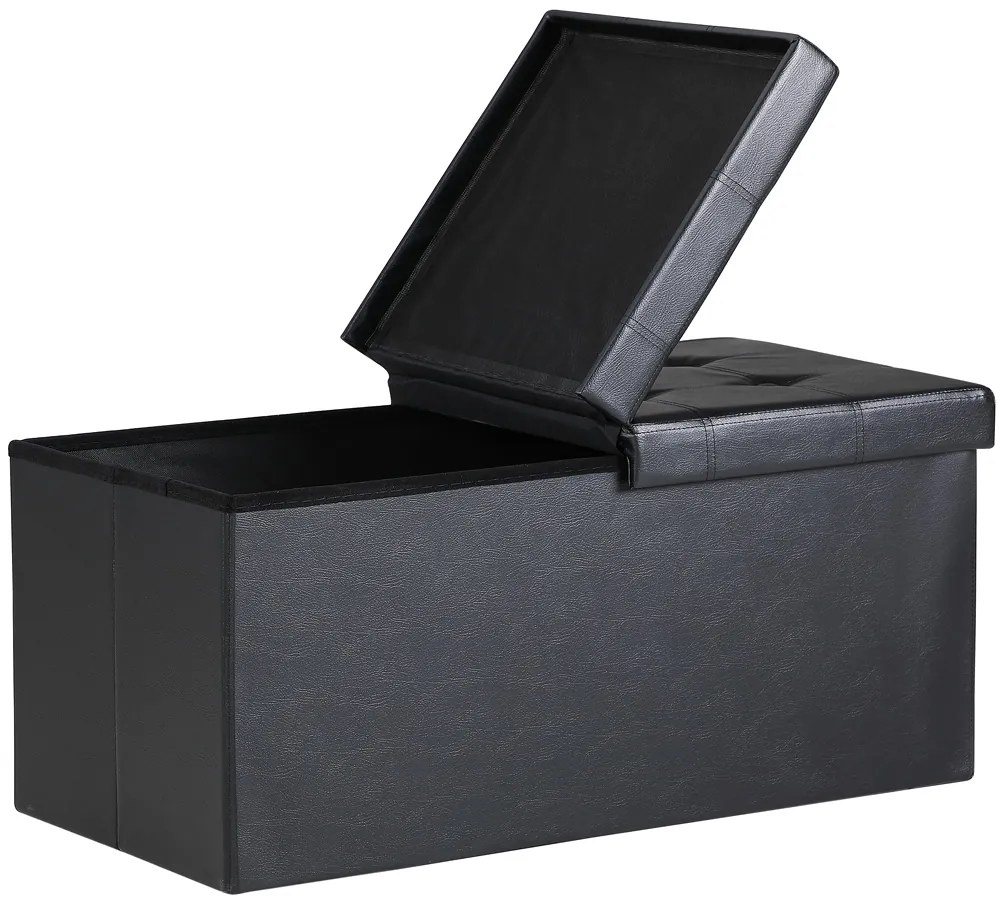 Deuba Cutie depozitare cu capac rabatabil 80x40x40cm - neagra