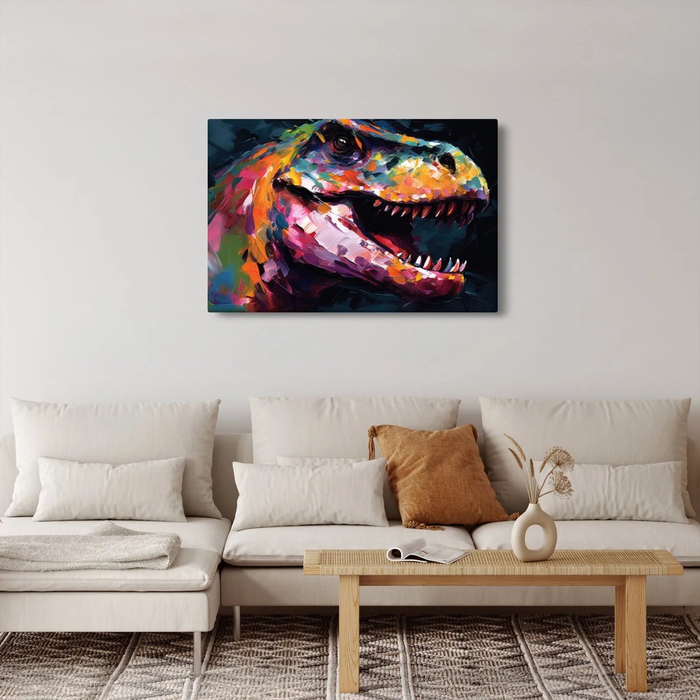 Tablou - Dinozaur, pictură (90x60 cm)