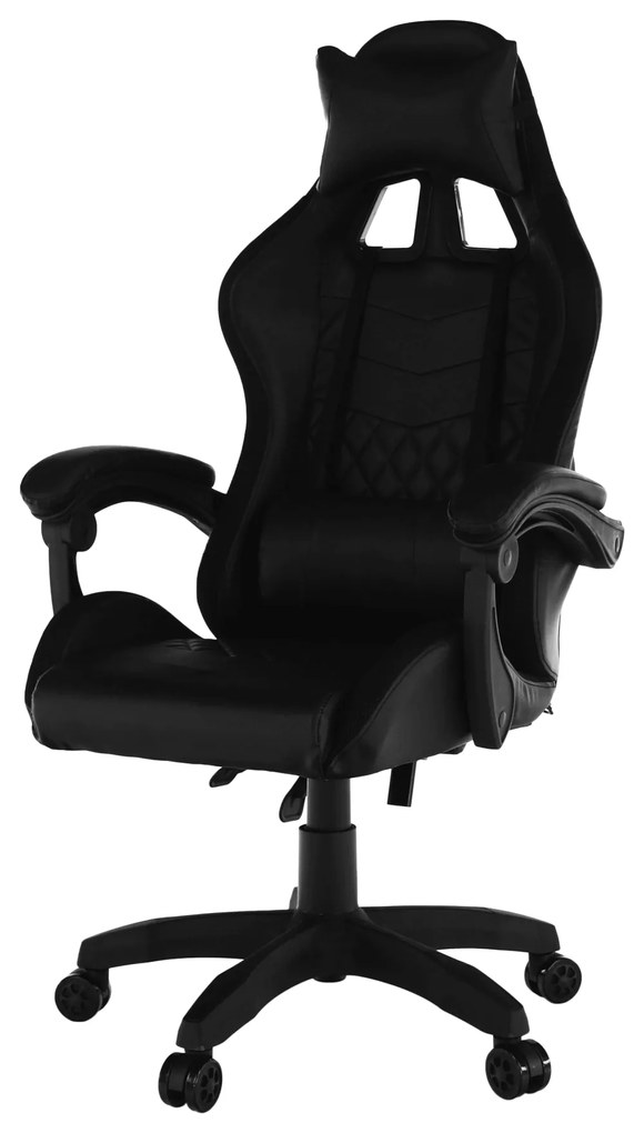 Scaun de birou / joc cu iluminare LED RGB, negru, MAFIRO