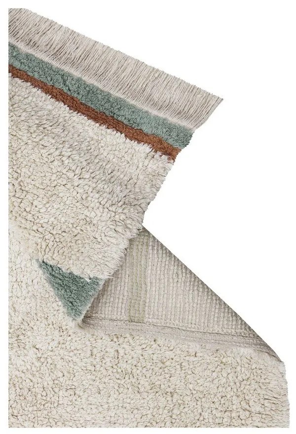 Covor albastru/crem lavabil/țesut manual din bumbac 90x130 cm Lanes Vintage Blue – Lorena Canals