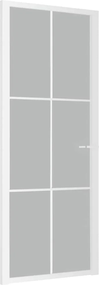vidaXL Ușă de interior, 83x201,5 cm, alb, sticlă mată și aluminiu