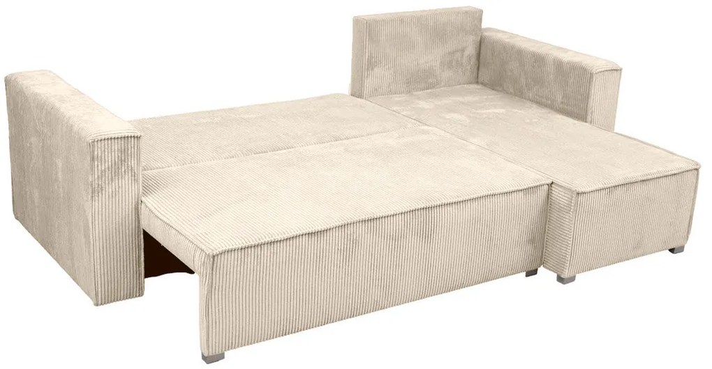 Canapea colt extensibila SMART COSARO crem, cu colt bilateral + 2 perne CADOU