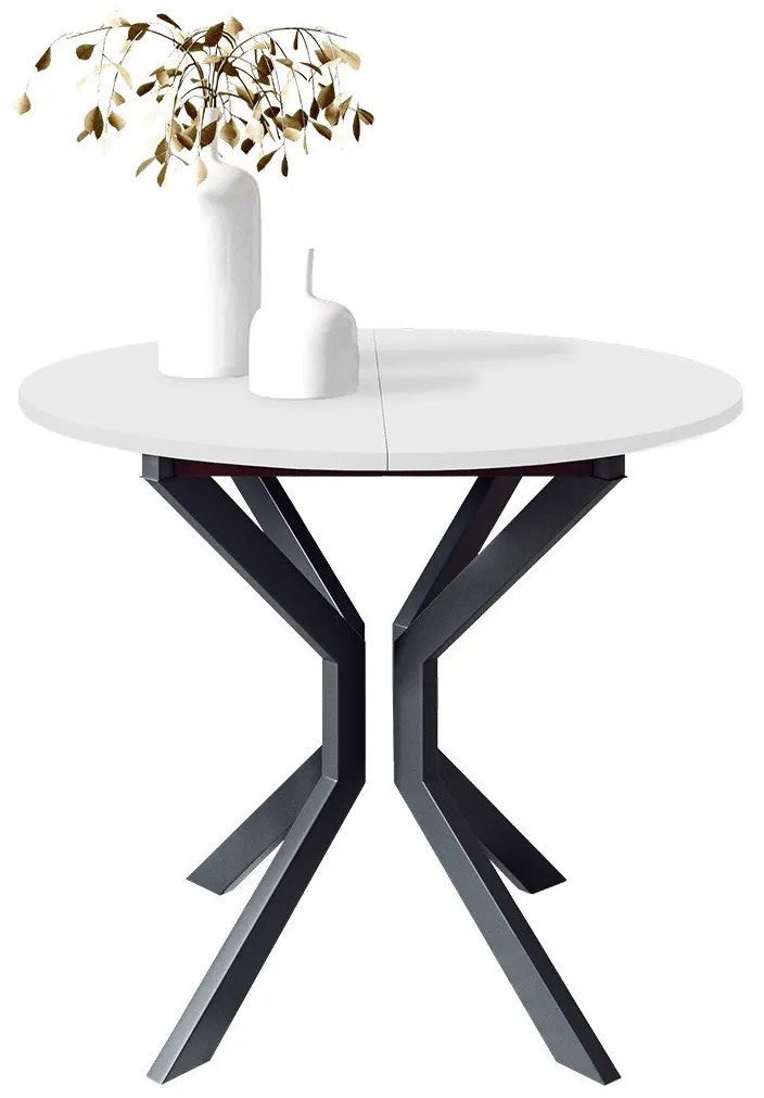Masă sufragerie extensibilă 90 cm Kertare M 90 (Alb + Negru) (pentru 2-4 persoane). 1105351
