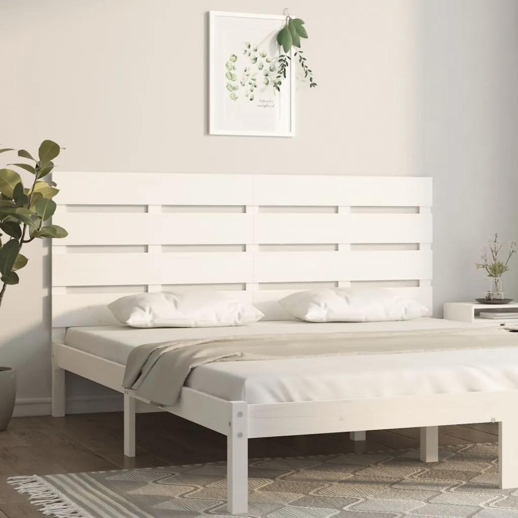 Tablie de pat, alb, 200x3x80 cm, lemn masiv de pin 1, Alb, 200 x 3 x 80 cm