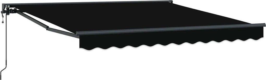 vidaXL Cadru de copertină Negru 350 x 250 cm Poliester cu Acoperire PU