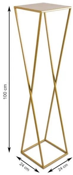 Suport pentru flori 100x24 cm, culoare aurie