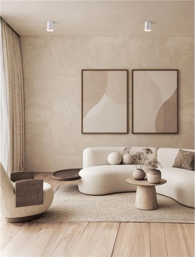 Spot aplicat design decorativ Ghips, AKU alb