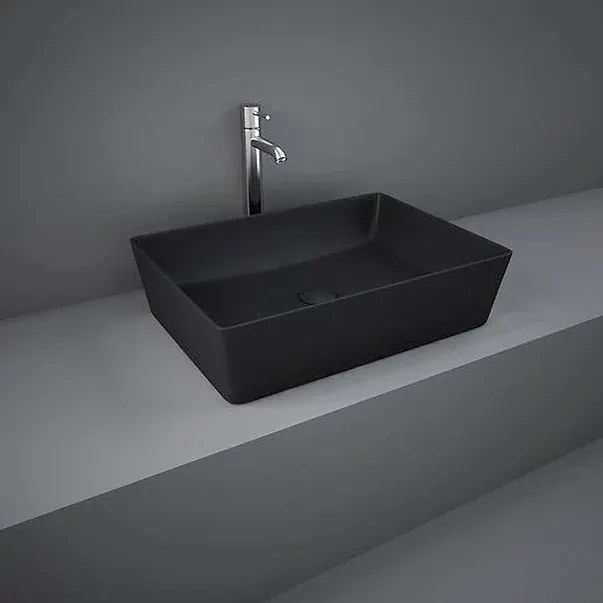 Lavoar negru mat rectangular Rak Feeling 50x36 cm