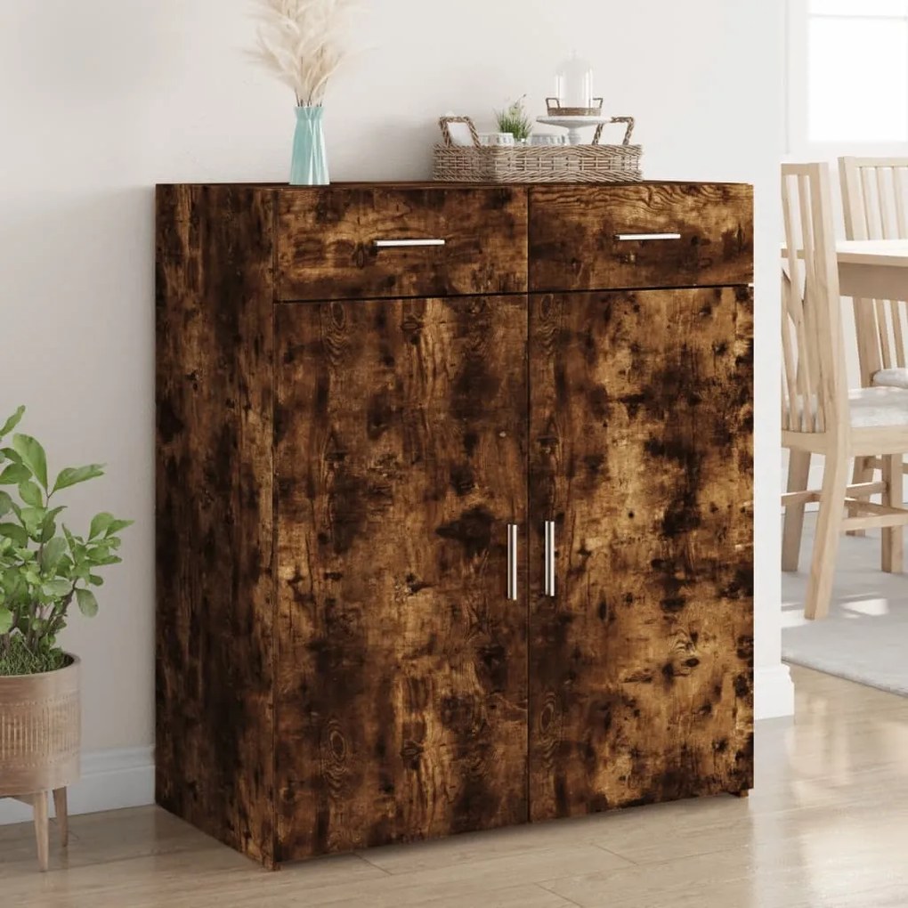 vidaXL Dulap, stejar fumuriu, 80x42,5x93 cm, lemn prelucrat