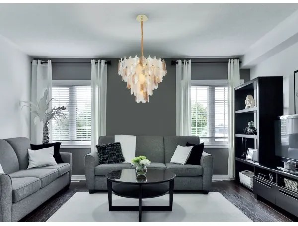 Lustră pe lanț MAXLIGHT P0417 ARWENA 7xE14/40W/230V d. 50 cm auriu