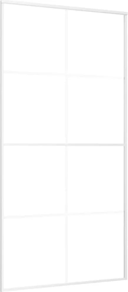 vidaXL Ușă glisantă, alb, 102,5x205 cm, sticlă mată ESG și aluminiu