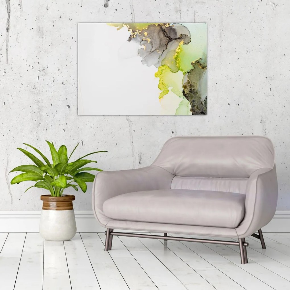 Tablou pe sticlă - Arta abstractă în cerneală (70x50 cm)