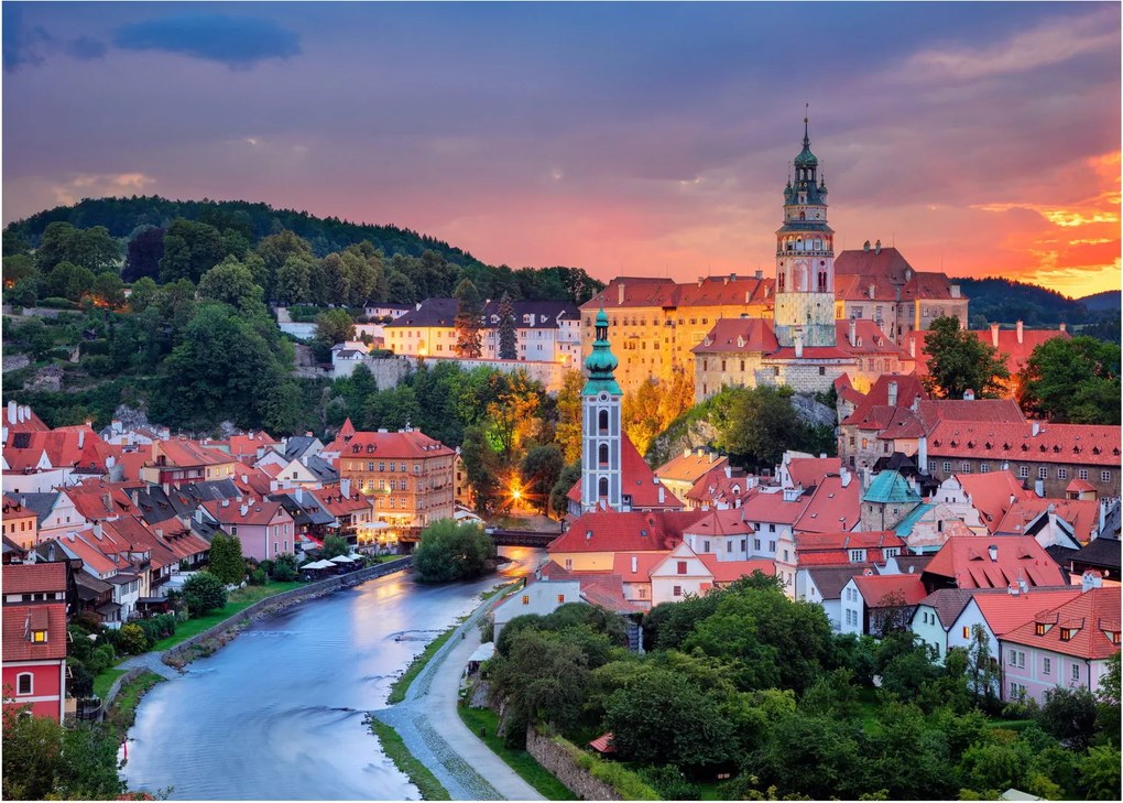 Tablou pe sticlă - Český Krumlov (70x50 cm)