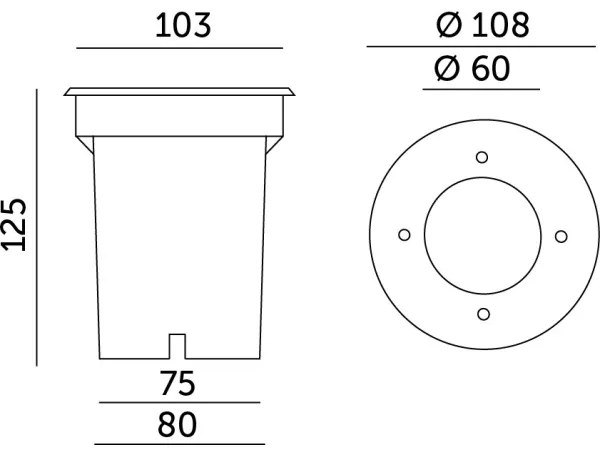 Corp de iluminat încastrat de exterior ENTRADA2 1xGU10/50W/230V IP65