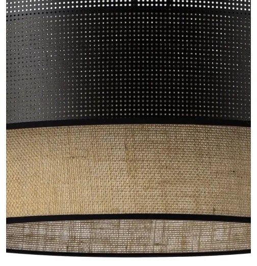 Plafonieră aplicată BORHO, 1x E27/60W/230V, Ø 50 cm, negru/jută