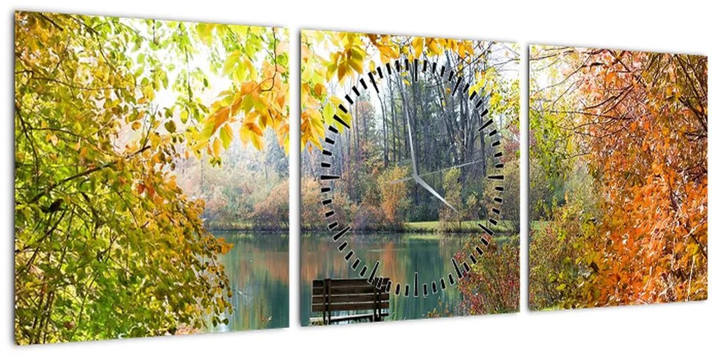 Tablou cu pescărie (cu ceas) (90x30 cm)